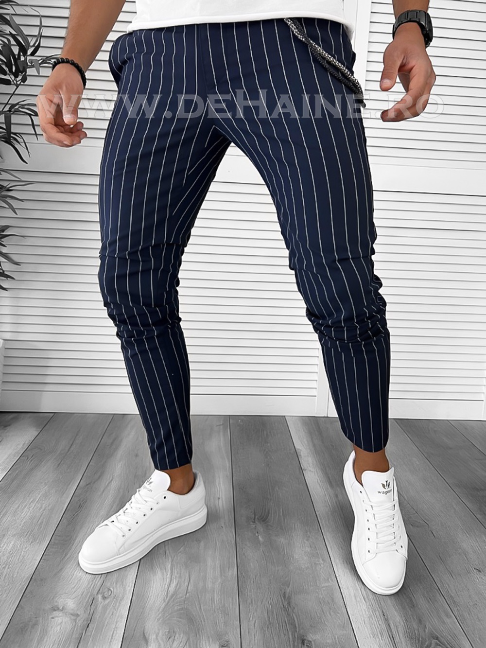 Pantaloni Bleumarin Barbati Regular Fit Casual B7940