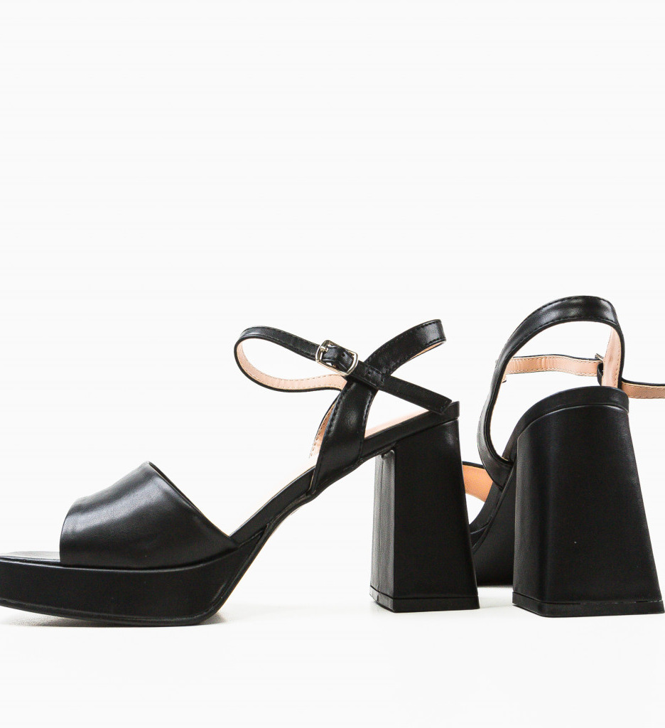 Sandale cu Toc Lucineh Negre | Eleganță - imagine 7