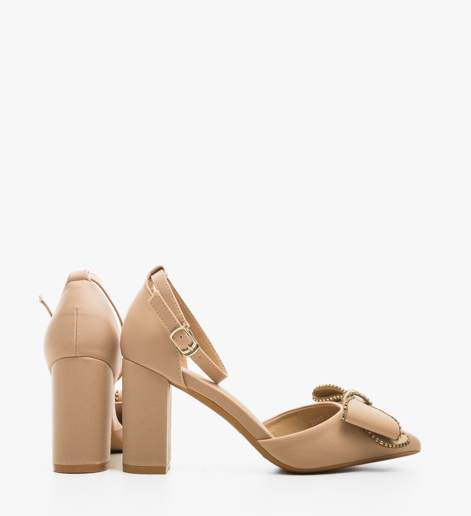 Pantofi cu toc Undya Bej Eleganți - imagine 2