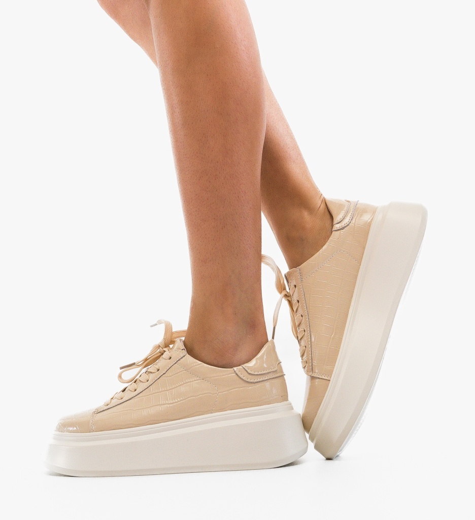 Pantofi Casual Ebbe Bej Confortabili - imagine 3