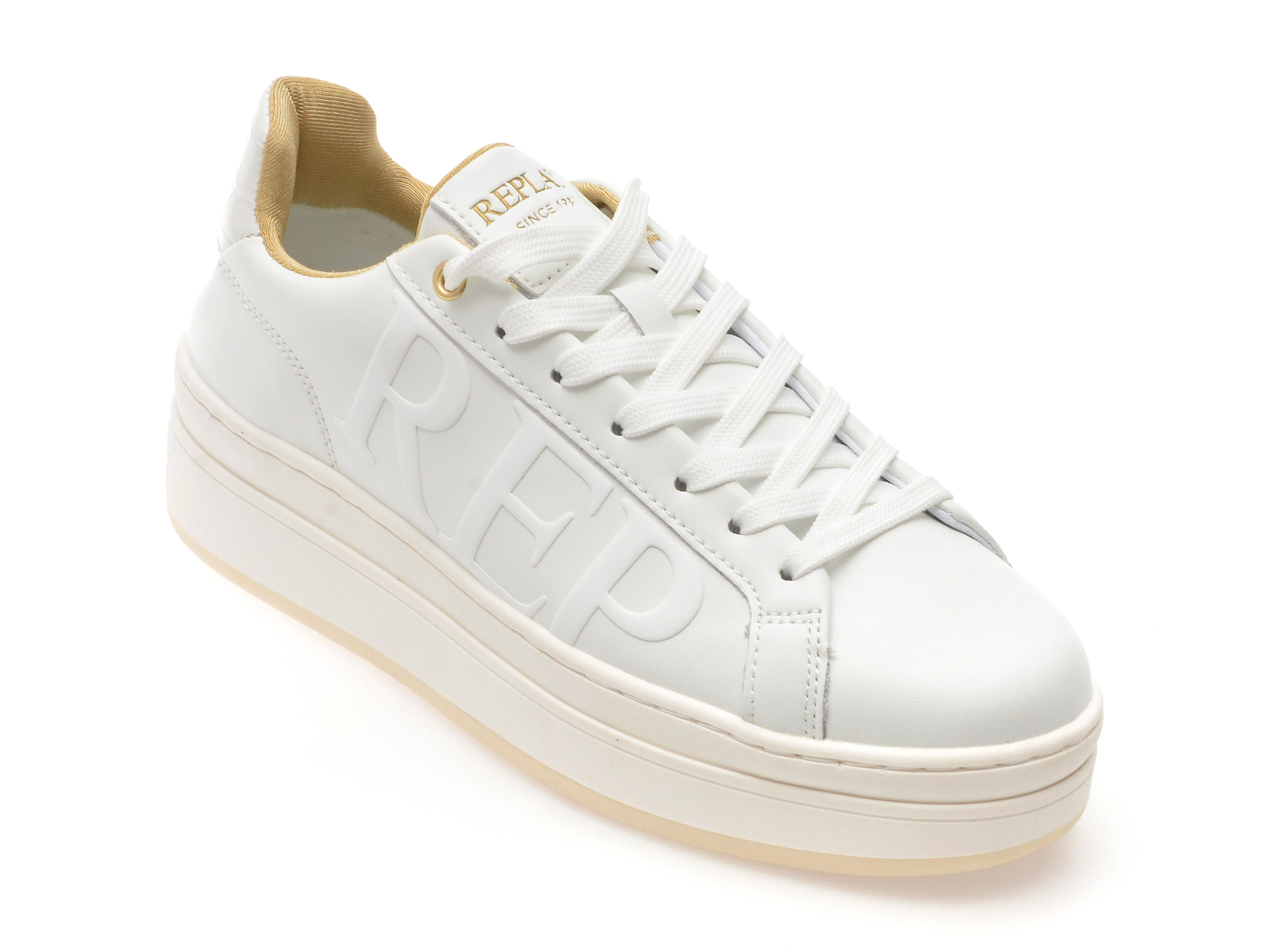 Pantofi Replay Piele Naturală GWZ6O Albi
