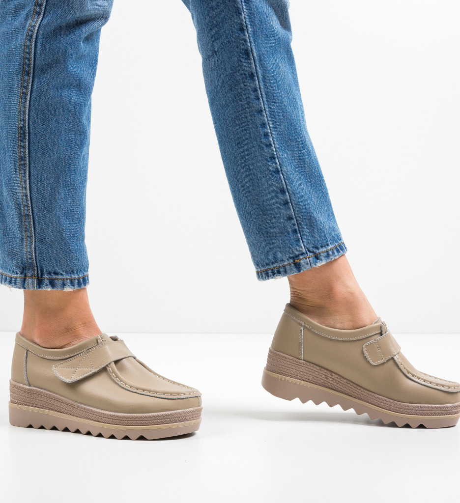 Pantofi Casual Straif Bej - Confort și Stil - imagine 2