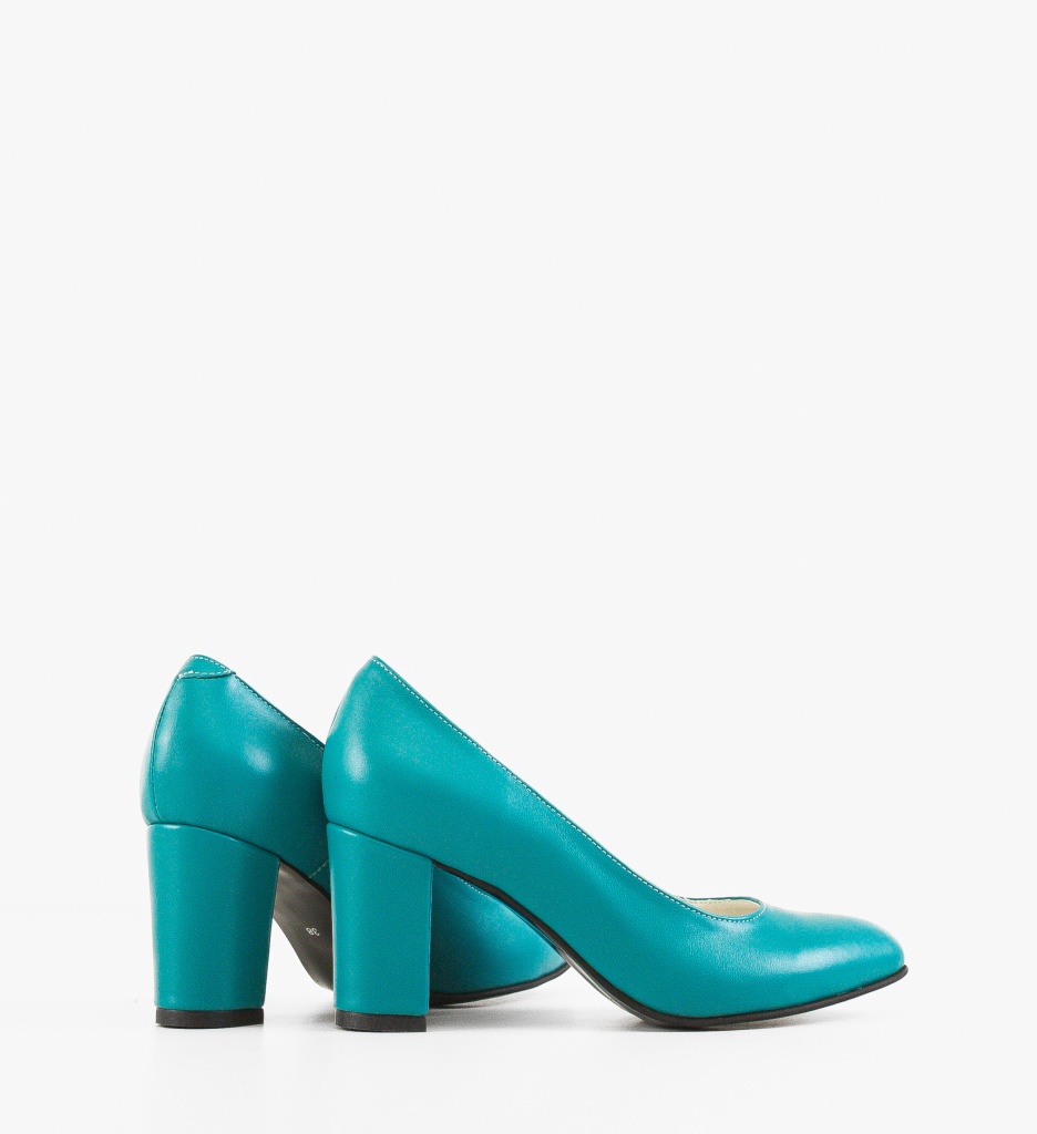 Pantofi Ninna Turcoaz cu Toc Eleganți - imagine 3