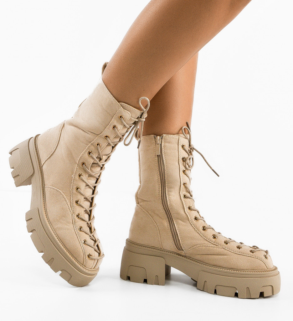 Ghete Dama Bej Elegante - Confort & Stil
