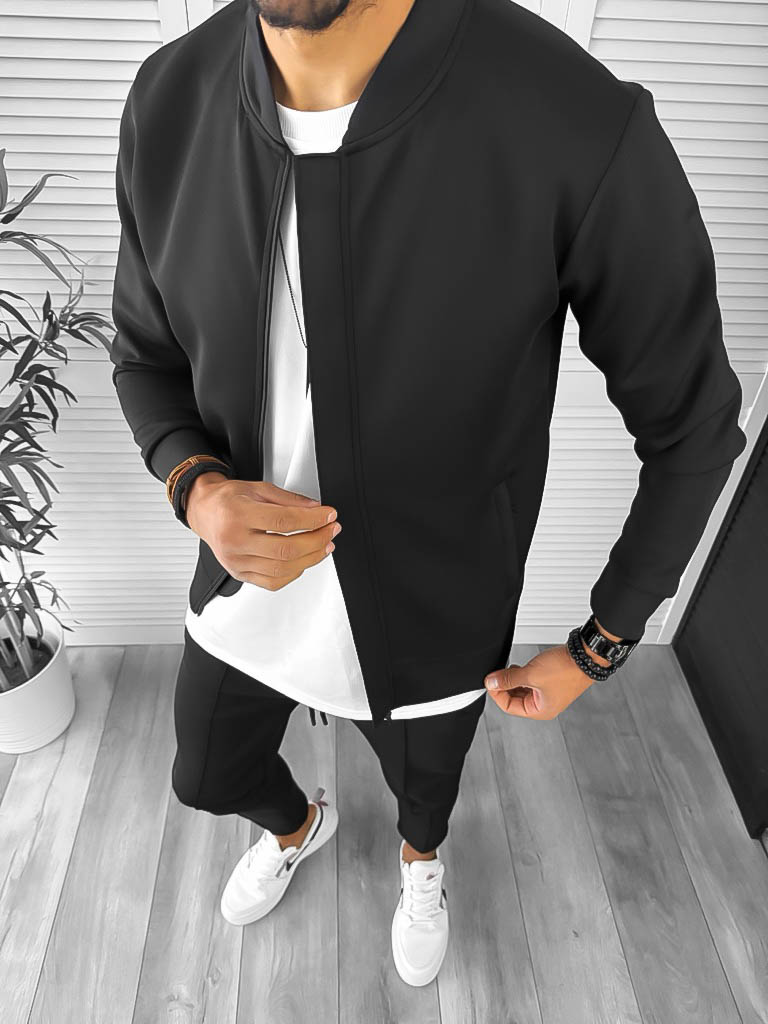 Trening Barbati Slim Fit Negru - Bumbac Premium
