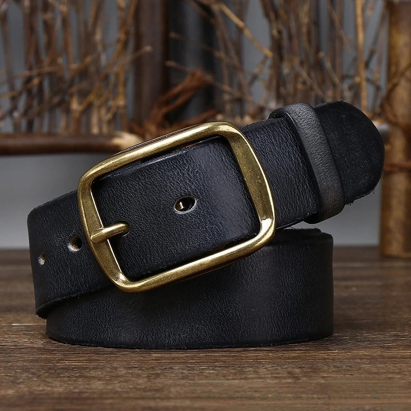 Curea Delis Piele Naturală Barbati Negru - imagine 3