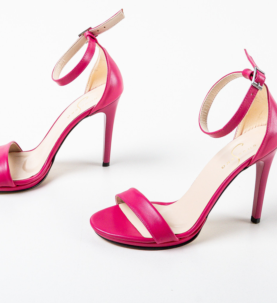 Sandale Bampir Fuchsia cu Toc Elegant - imagine 7