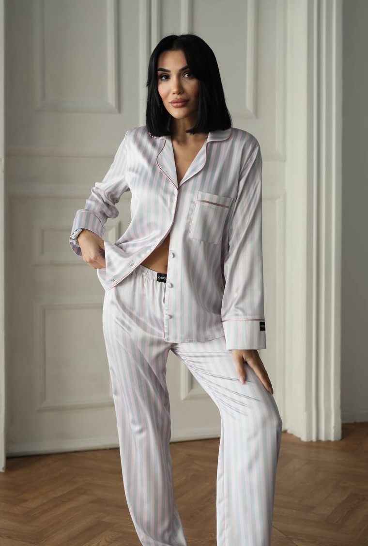Set Pijama Dama 2 Bucăți Delis Gri Deschis - imagine 5