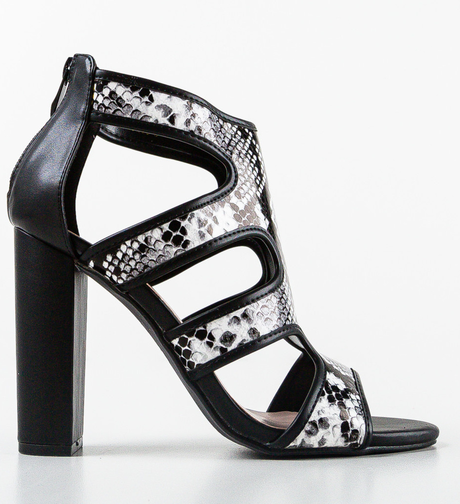 Sandale cu Toc Mosley Negre | Eleganță Asigurată