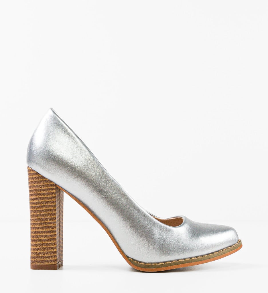 Pantofi Sulfo Argintii Eleganți - imagine 8