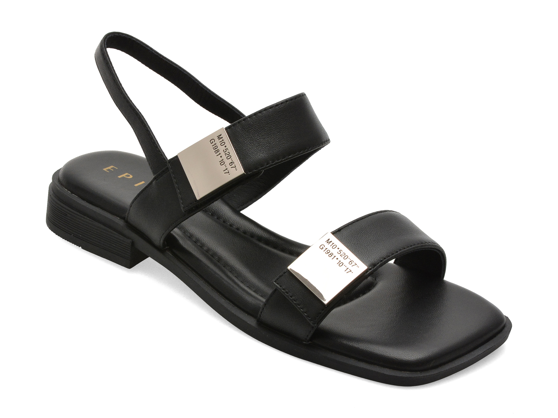 Sandale EPICA negre din piele naturală, Confort 28863