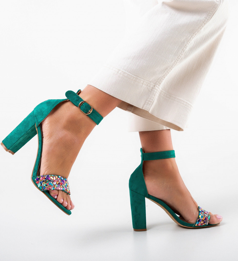 Sandale Marink Verzi cu Toc | Eleganță Vară - imagine 2
