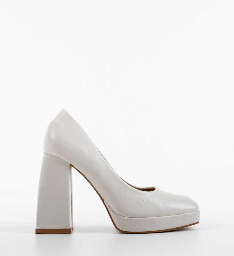 Pantofi dama Violet Albi cu toc elegant - imagine 4