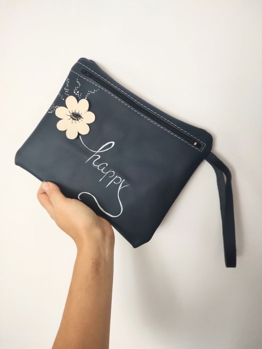 Geanta Portfard Piele Bleumarin Shopika