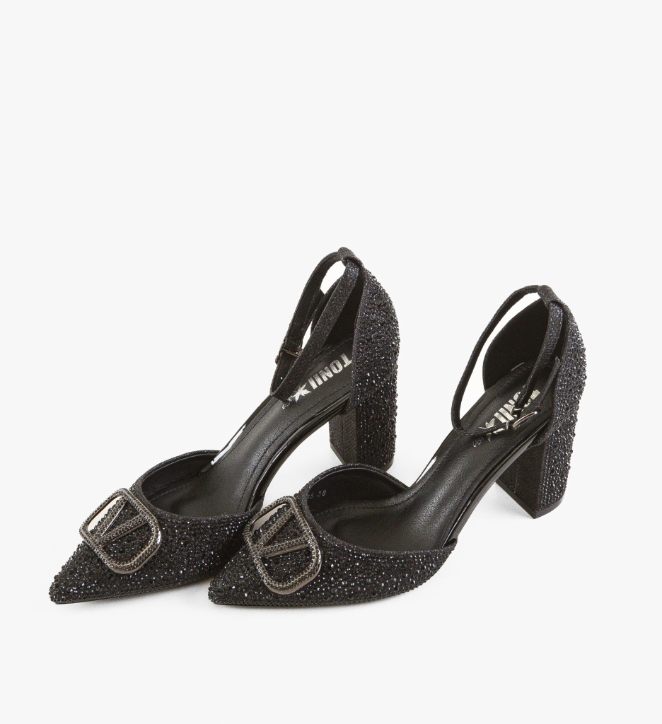 Pantofi Ayers Negri Eleganți cu Toc - imagine 19