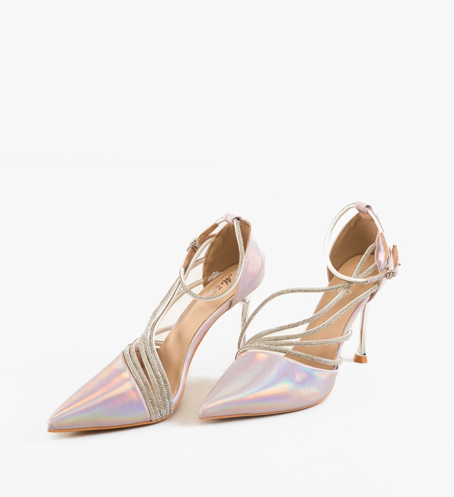 Pantofi Dama Metztli Roz cu Toc Eleganți - imagine 6