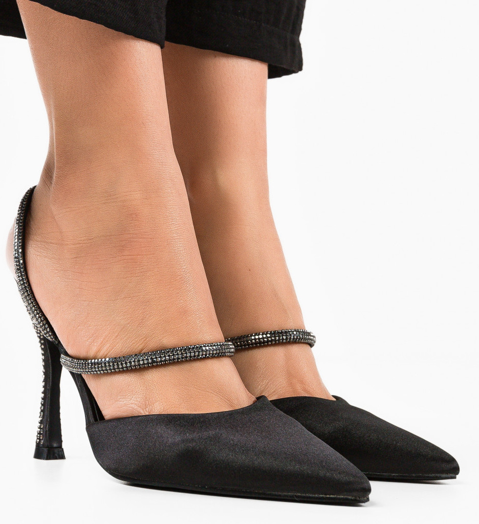 Pantofi dama Ilean Negri cu Toc Eleganți - imagine 4