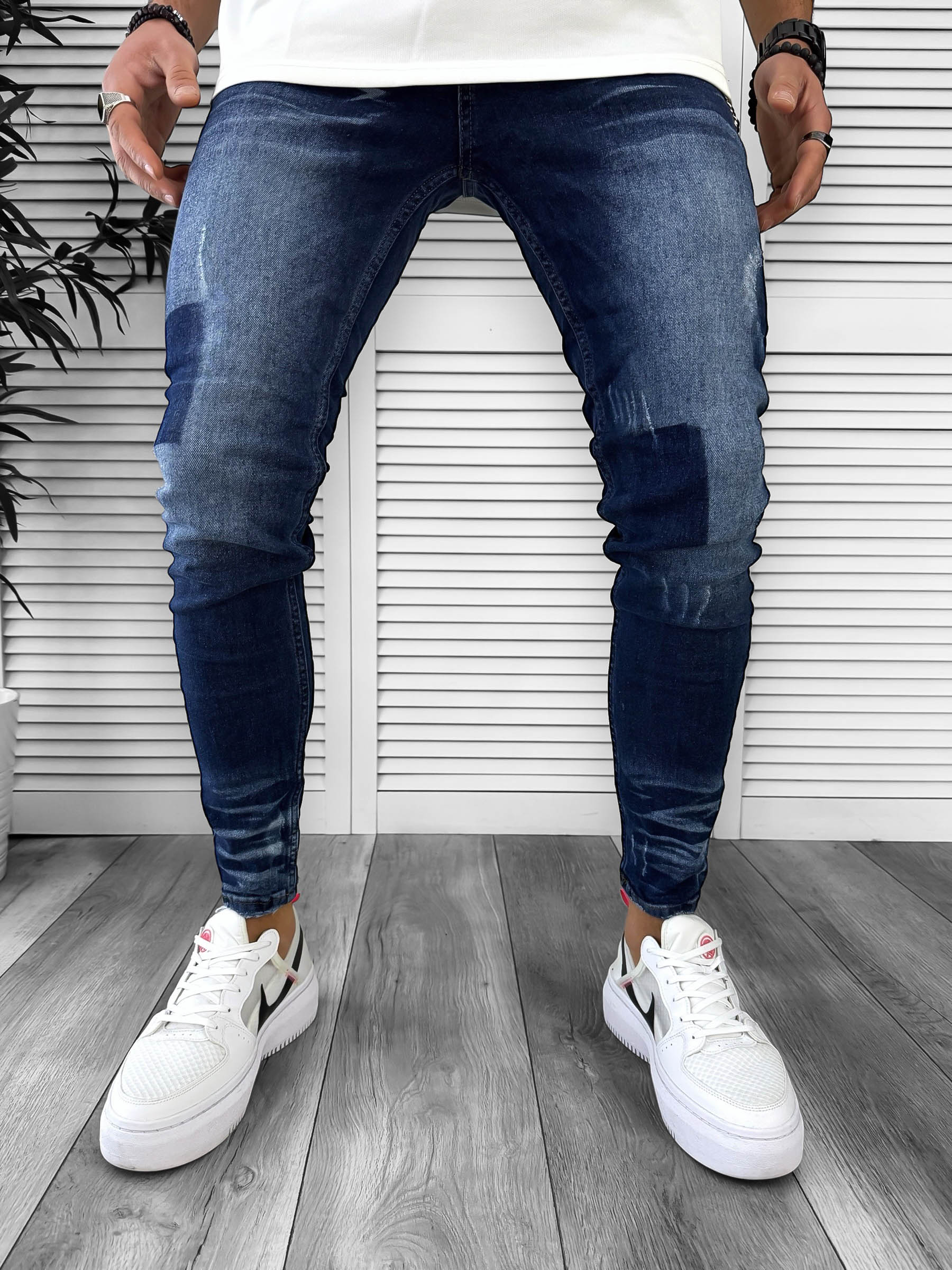 Blugi Barbati Conici Albastri - Confort & Stil