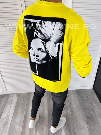 Bluza Barbati Galbena cu Imprimeu K272