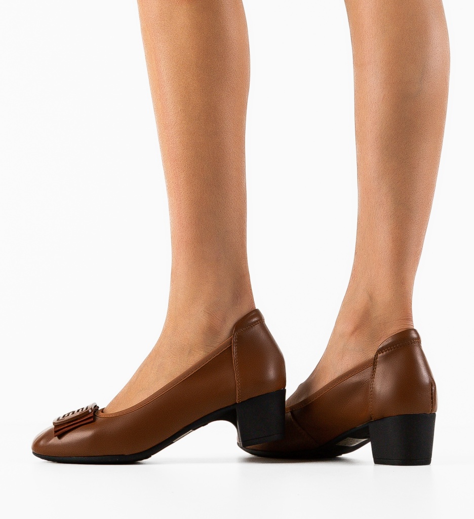 Pantofi Dama Bobbi Camel - Eleganță Supremă - imagine 3