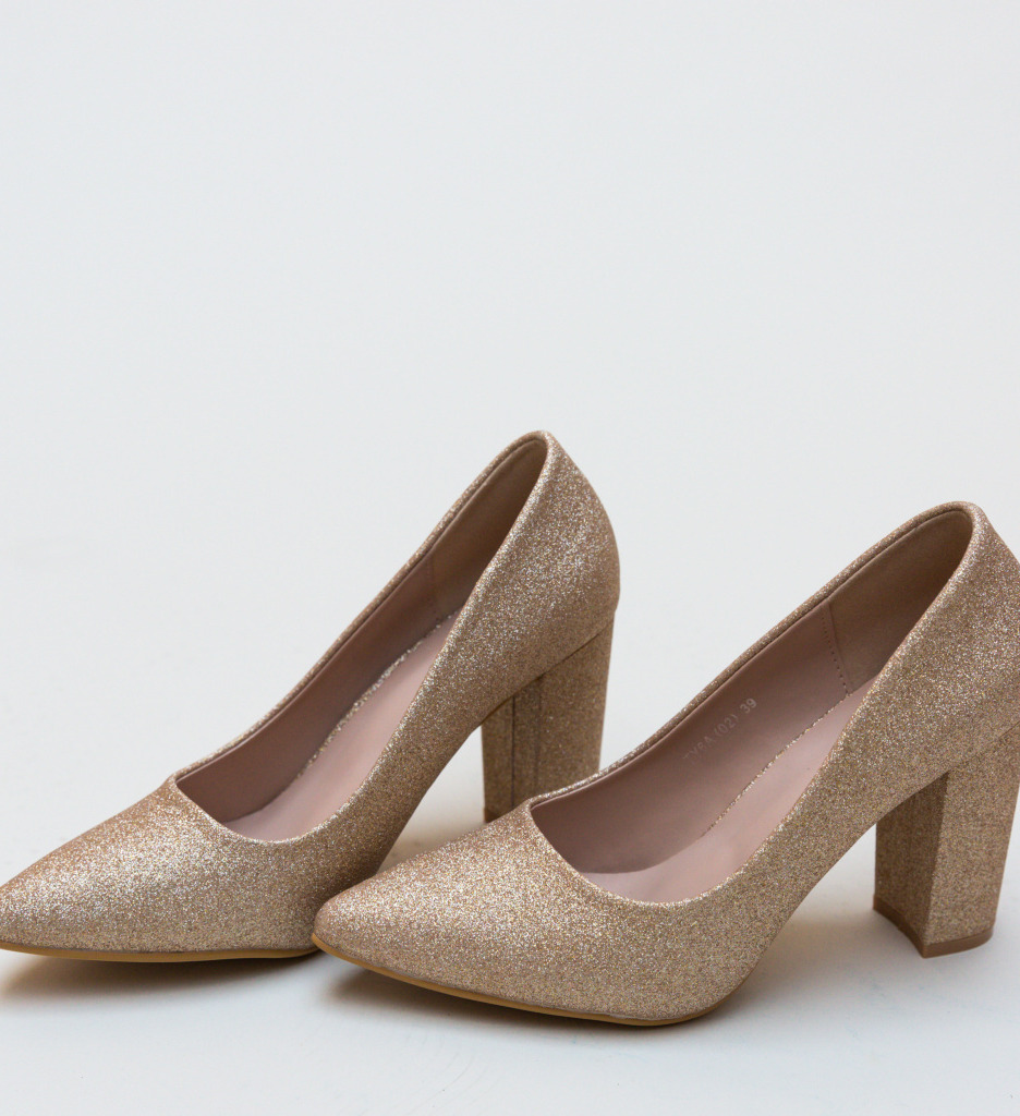 Pantofi Tyga Aurii Eleganți - imagine 5