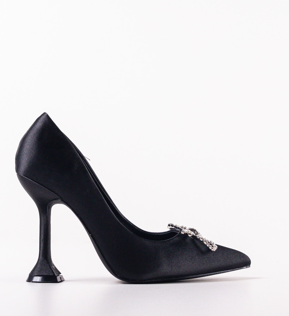Pantofi Dama Eleganți Negri cu Toc Înalt - imagine 5