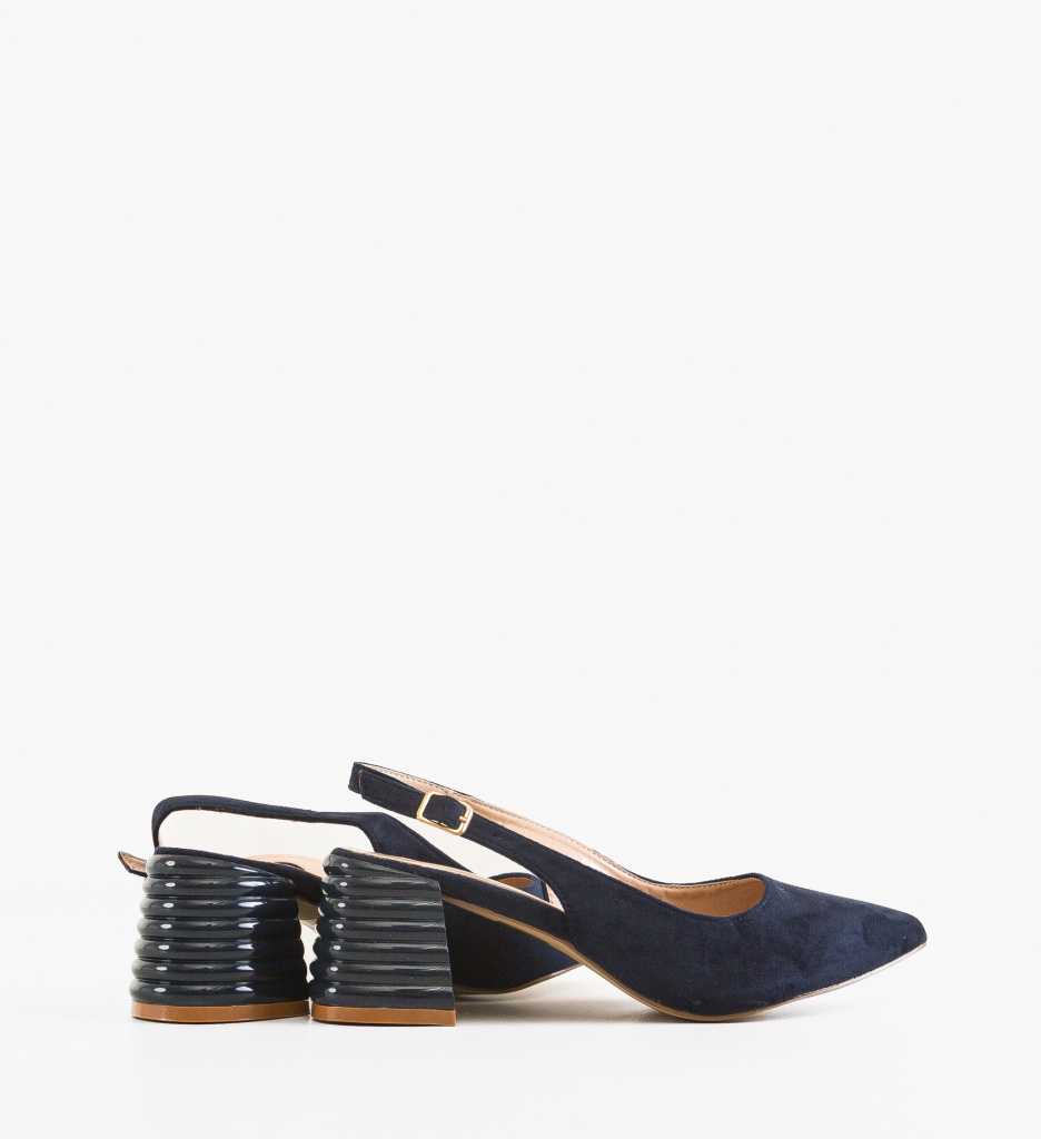 Pantofi Dama Westley Bleumarin cu Toc Eleganți - imagine 4