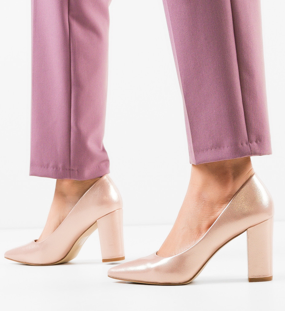 Pantofi Haney Bronze Eleganți cu Toc Înalt - imagine 2