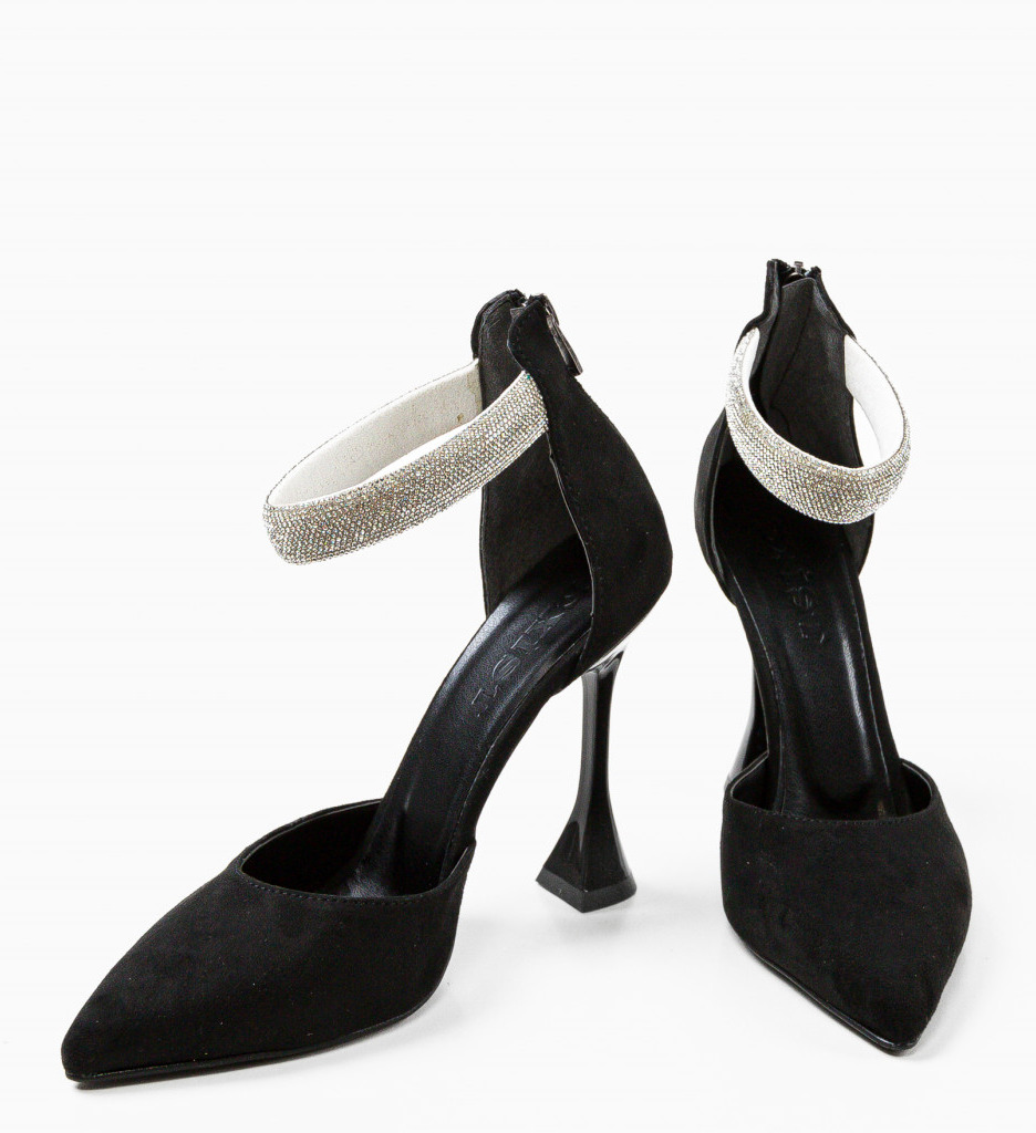 Pantofi Mytys Negri Eleganți cu Toc - imagine 4