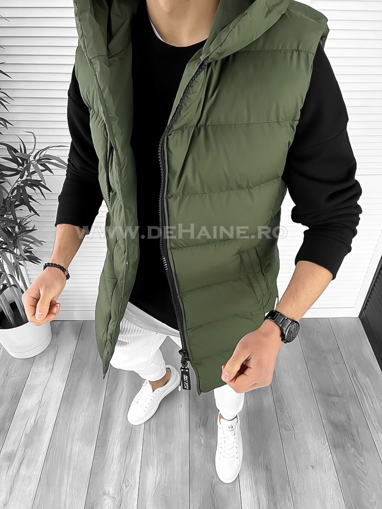 Vesta Barbati Kaki Sport Slim Fit - Calitate Premium