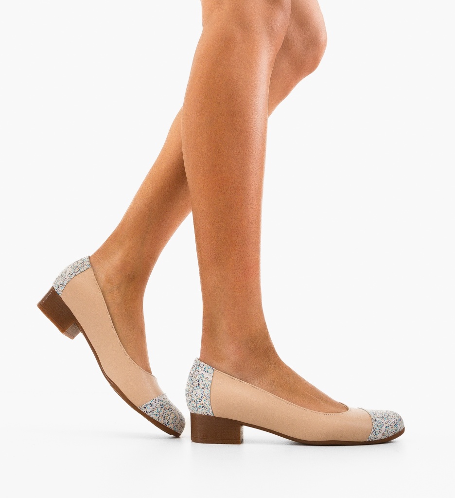 Pantofi Dama Anny Bej cu Toc Eleganți - imagine 2