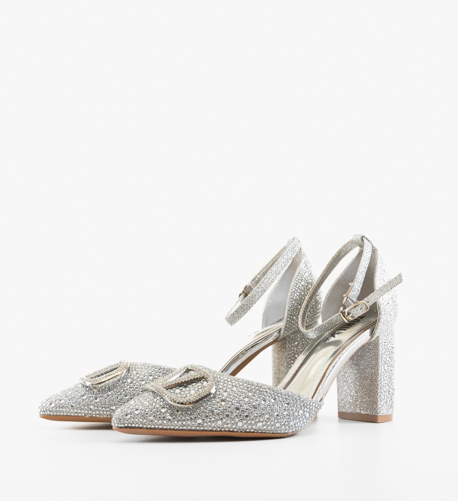 Pantofi cu Toc Argintii Ayers - Eleganță Absolută - imagine 4