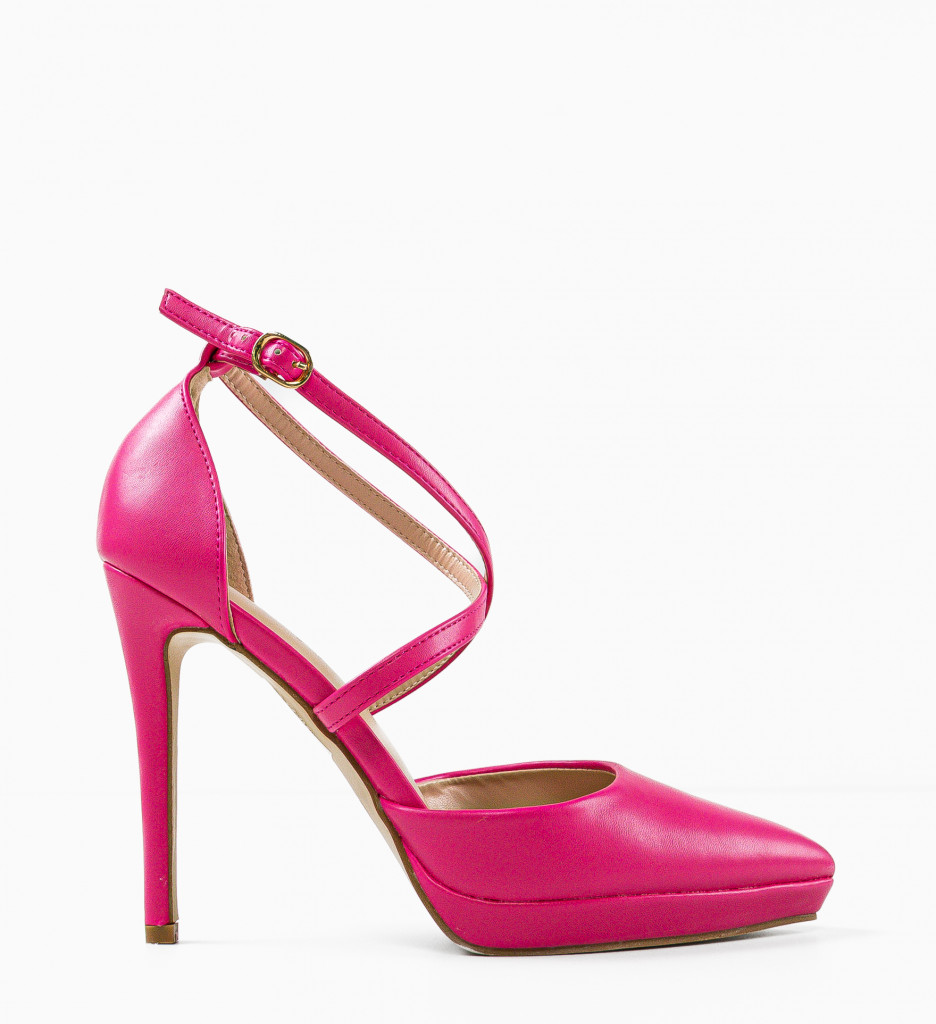 Pantofi dama Horne Fuchsia cu toc elegant - imagine 4