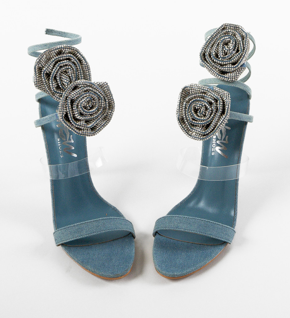 Sandale Toc Rosese Albastre | Eleganță Maximă - imagine 6