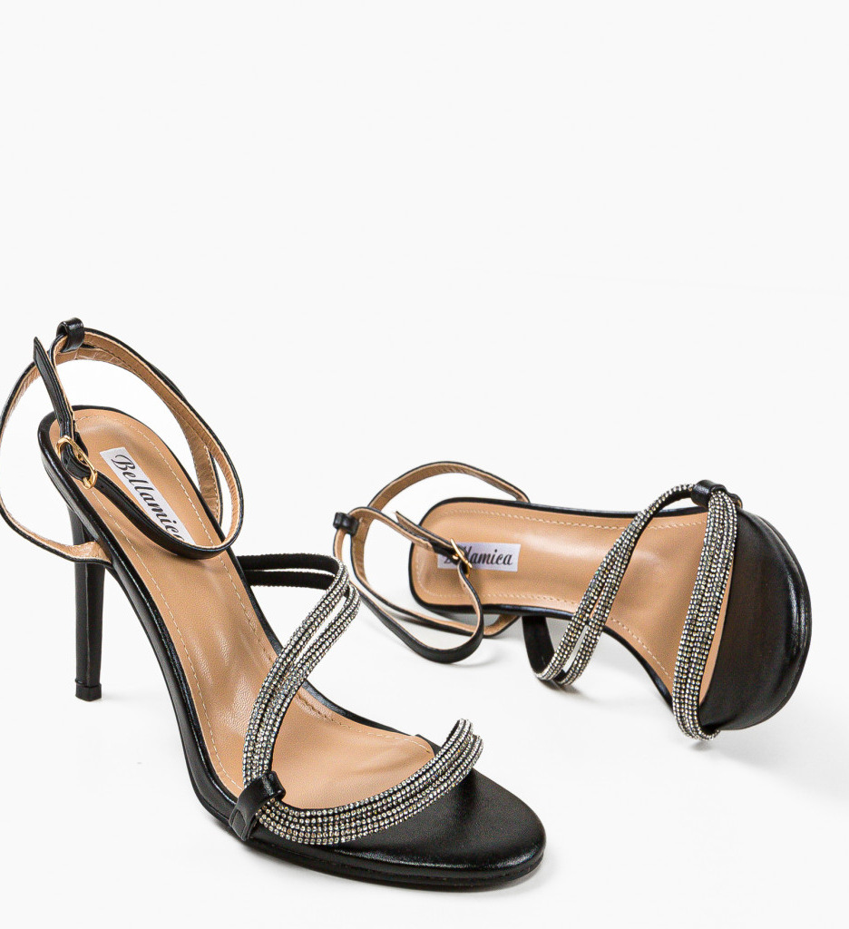 Sandale cu Toc Sion Negre | Eleganță Asigurată - imagine 6