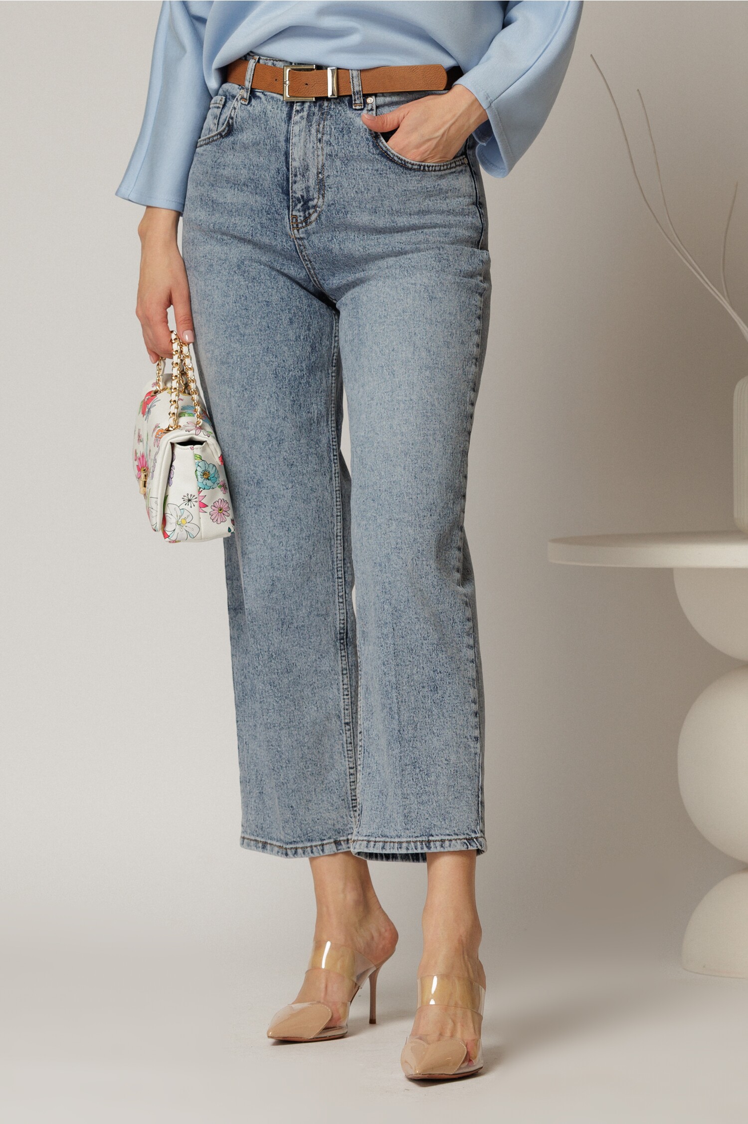 Blugi Dama Mom Fit Talie Inalta - Denim Confortabil