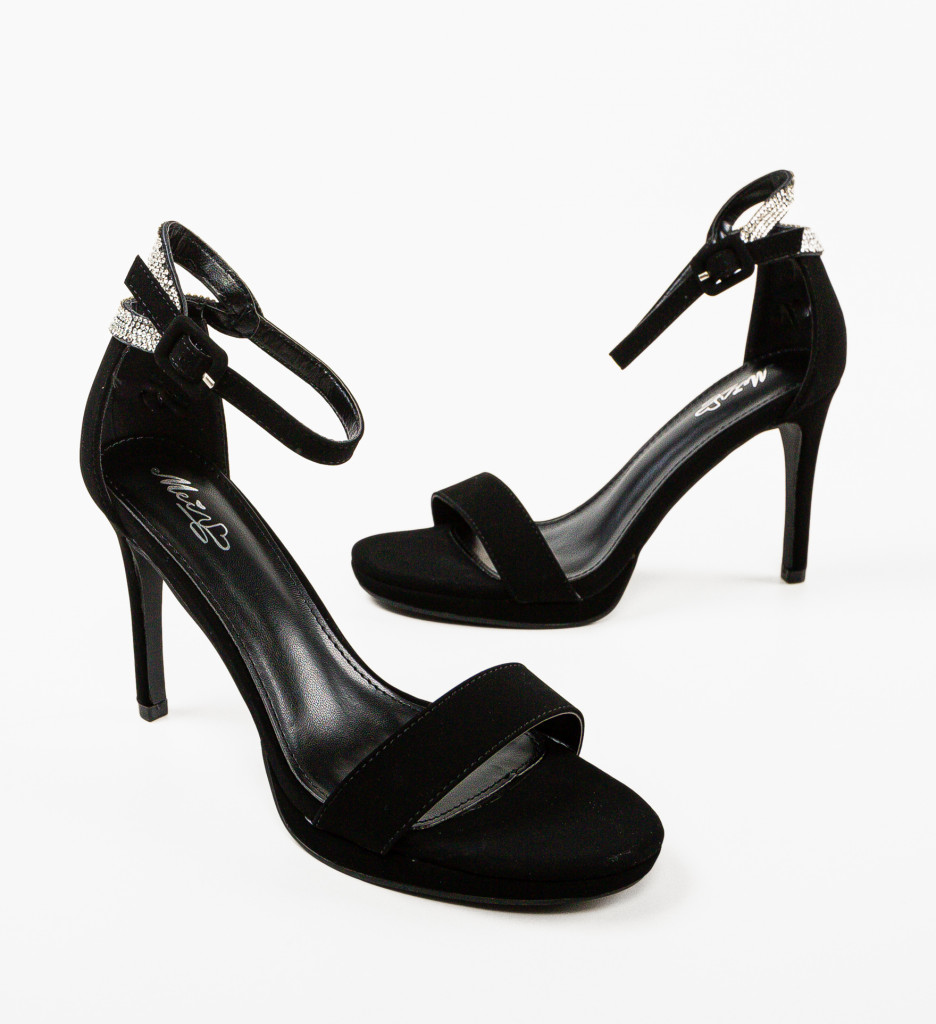 Sandale Loki Negre cu Toc Elegant - imagine 10