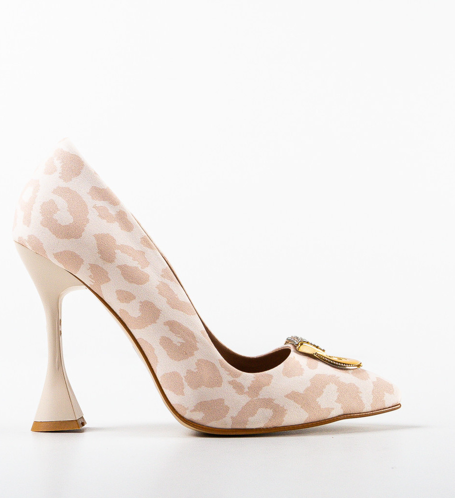 Pantofi Provok Bej | Eleganți cu Toc Fin - imagine 7