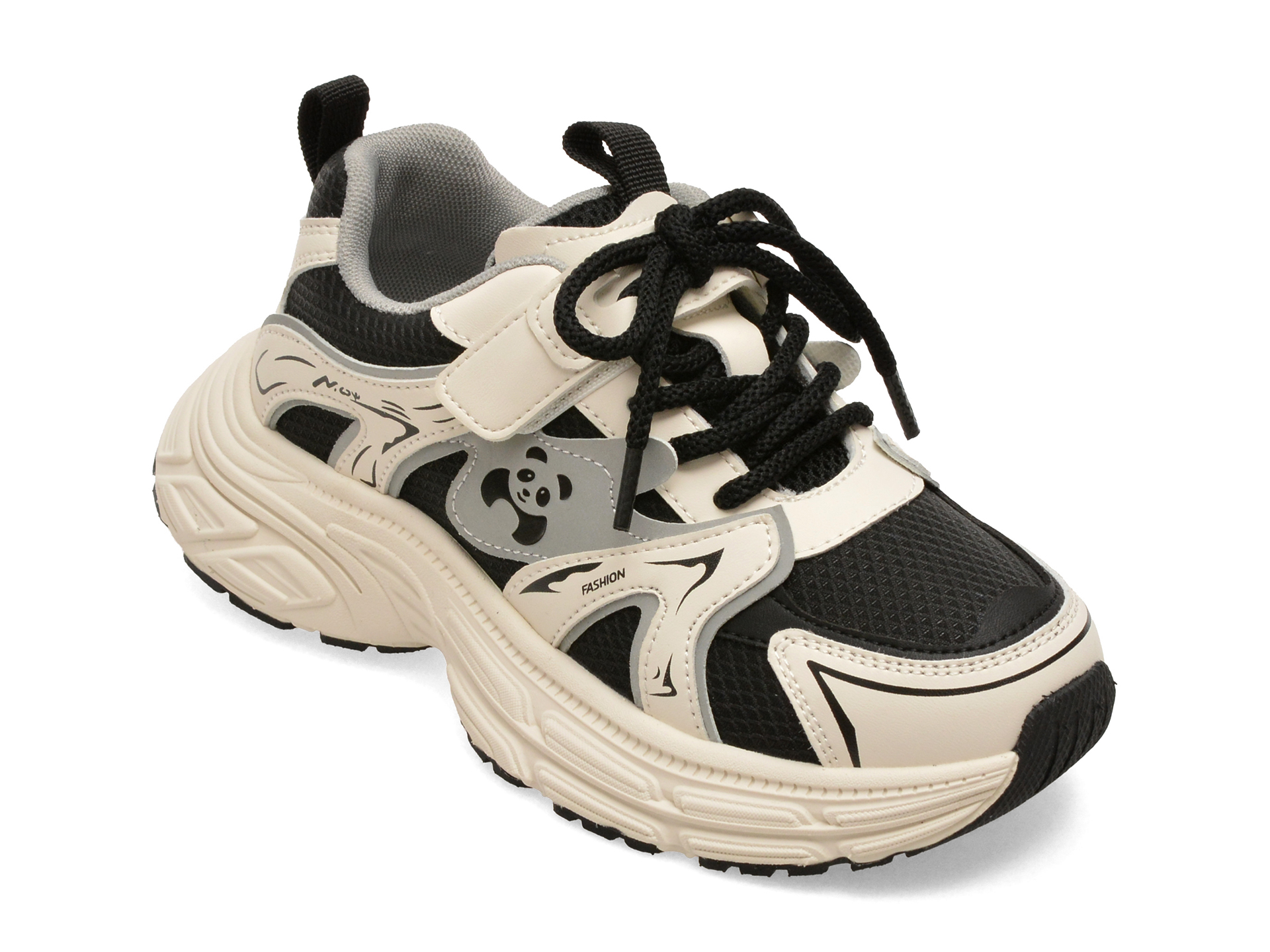Pantofi Sport Selection Kids Alb-Negru Piele Ecologică