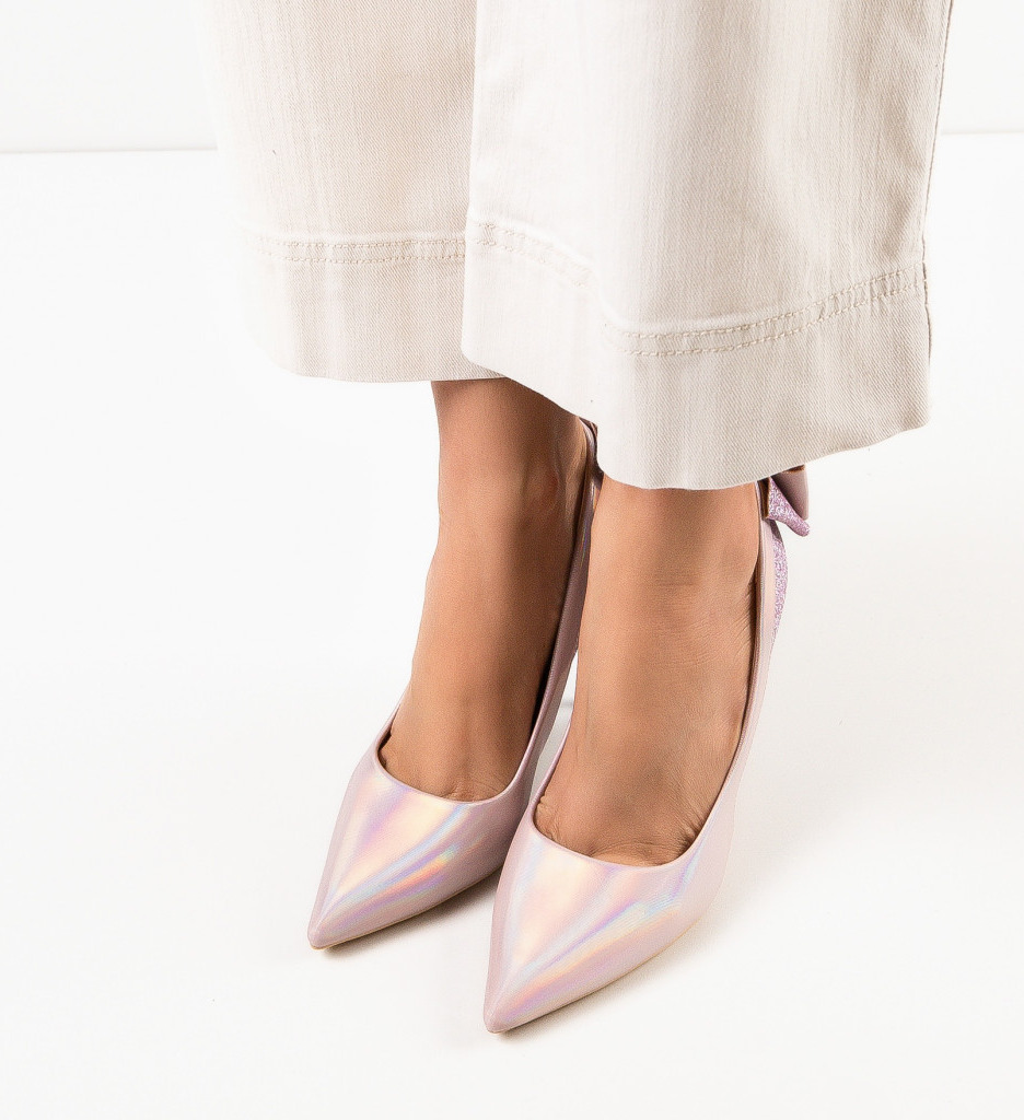 Pantofi dama Roz cu Toc Wood - Stil și Confort - imagine 4