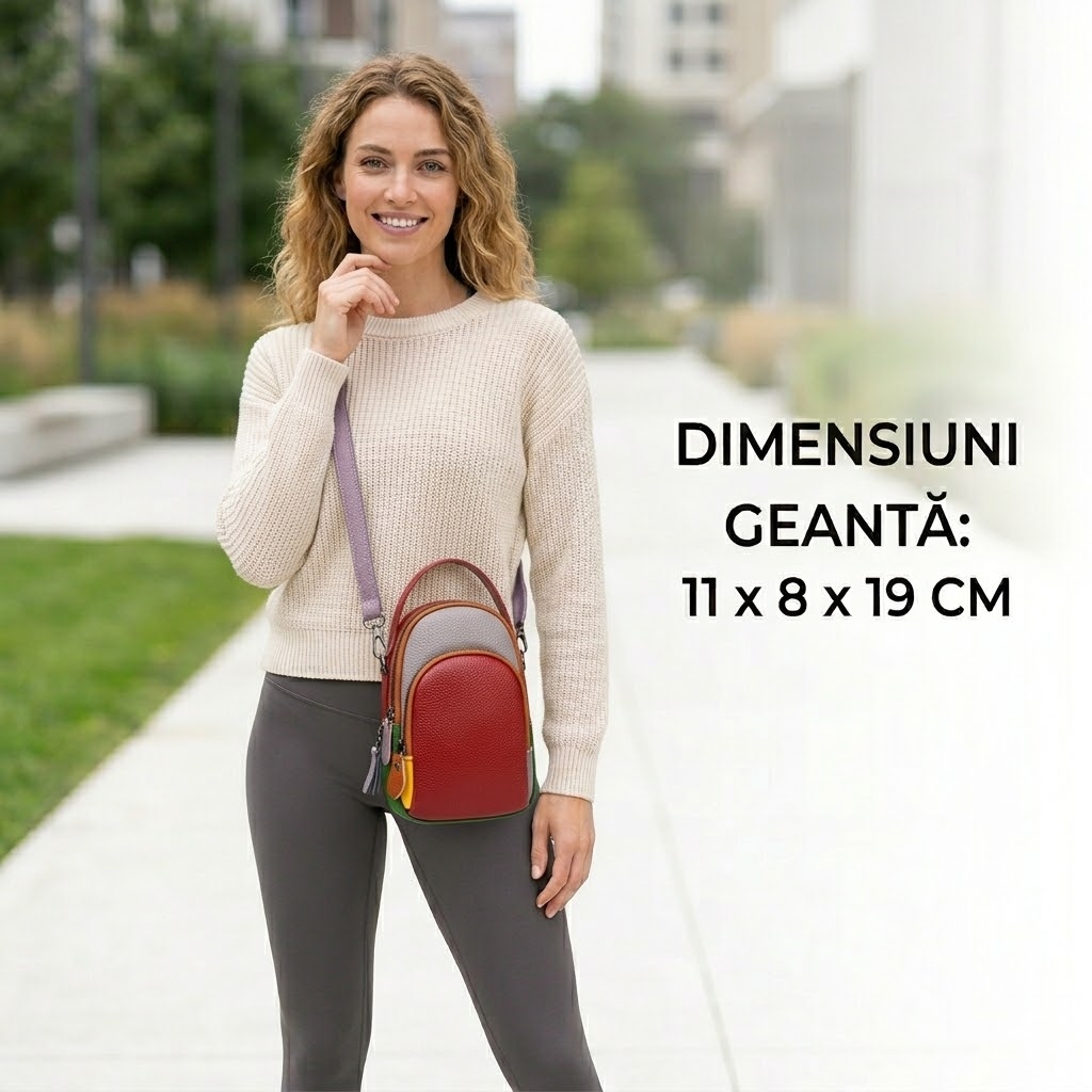Geanta Dama Delis Orantha, Versatila, Piele Naturala - imagine 5