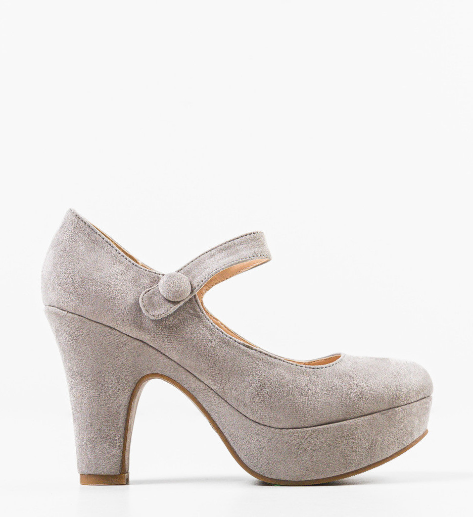 Pantofi Dama Bowers Gri Eleganți - imagine 4