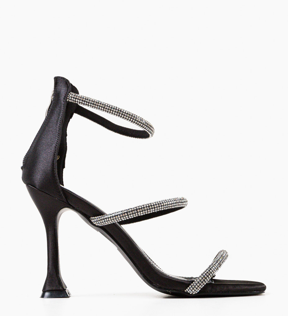 Sandale Dama Elegante Teset Negre cu Toc - imagine 4