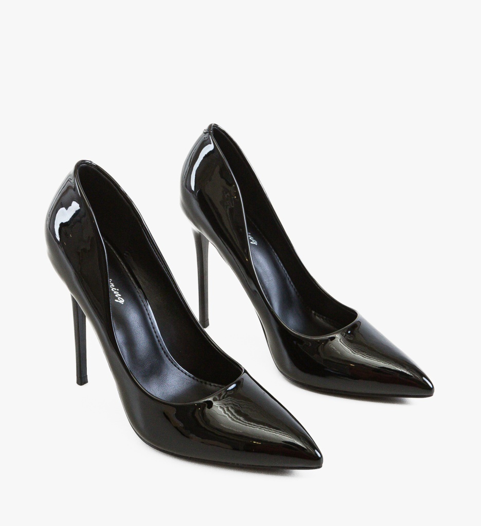 Pantofi Dama Lether Negri Eleganți - imagine 3