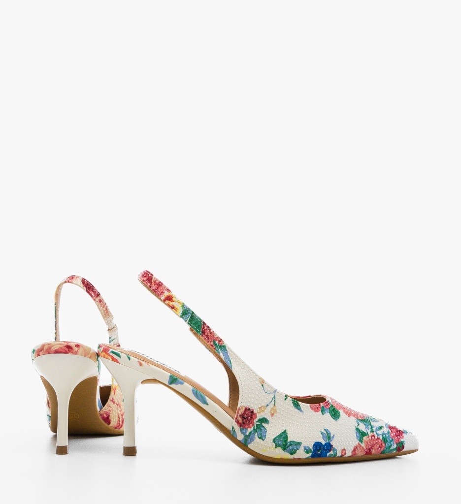 Pantofi dama Unin Albi eleganți, toc stabil - imagine 7