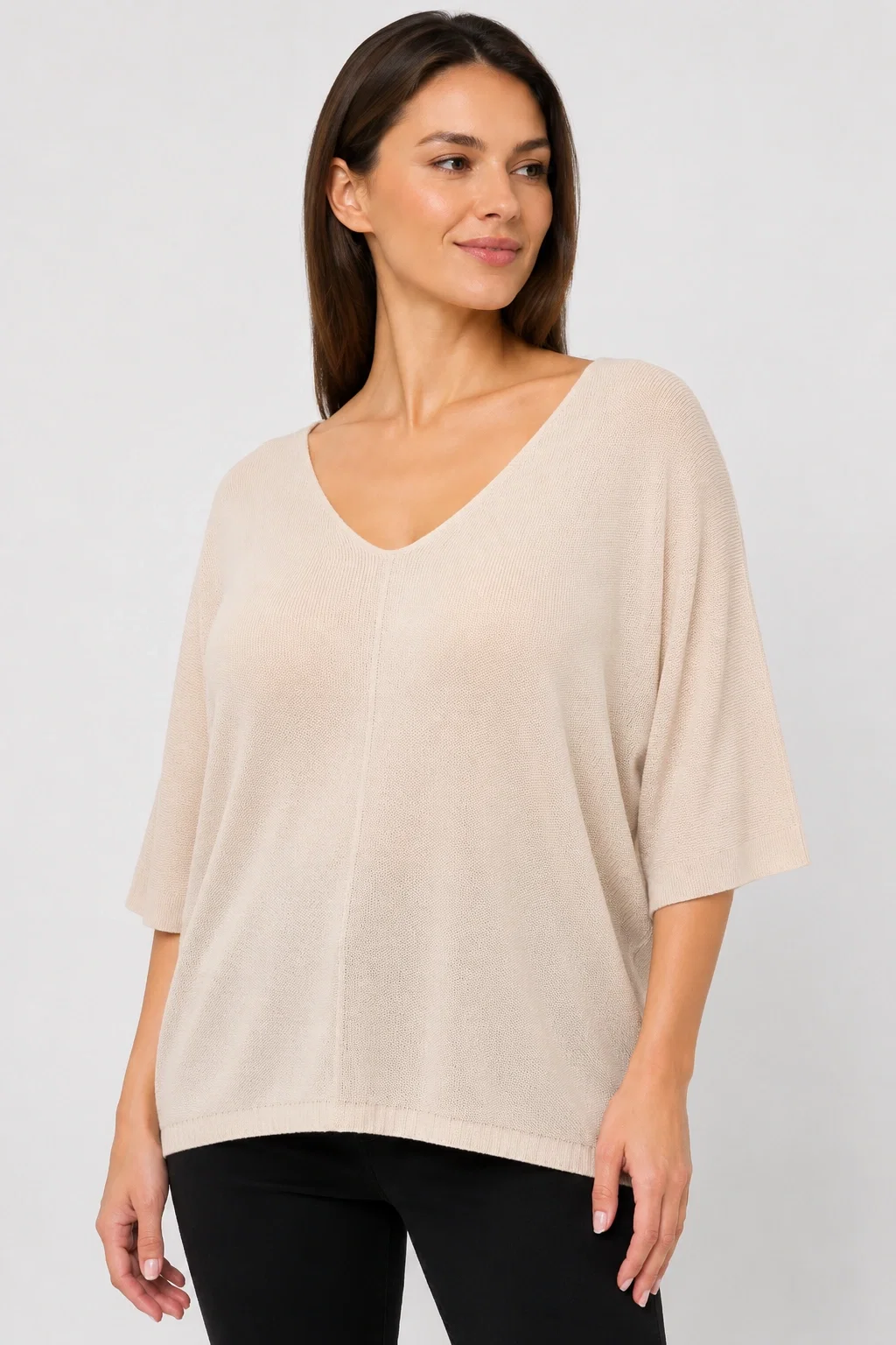 Bluză Tricotată Fină Shopika | Manecă Fluture - imagine 2