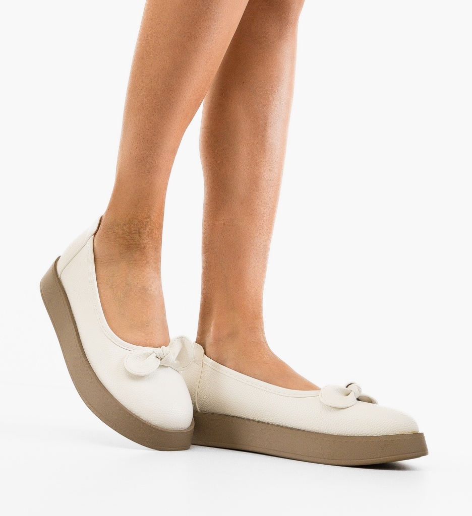 Balerini Tayha Albi - Confort și Eleganță Casual - imagine 2