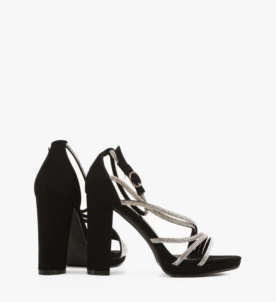 Sandale Saforia Negre Elegante cu Toc - imagine 5