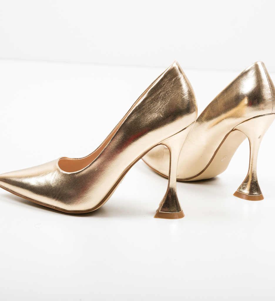Pantofi Lena Aurii cu Toc - Eleganță și Stil - imagine 6