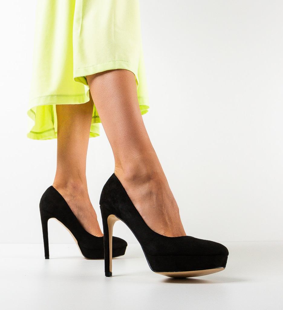 Pantofi Dama Tianna Negri cu Toc Elegant - imagine 3